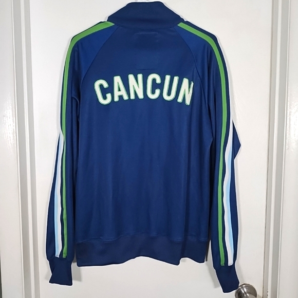 Vintage Aeropostale Jacket Men's M Full Zip Track Blue Bulldog Logo Cancun - Picture 1 of 9